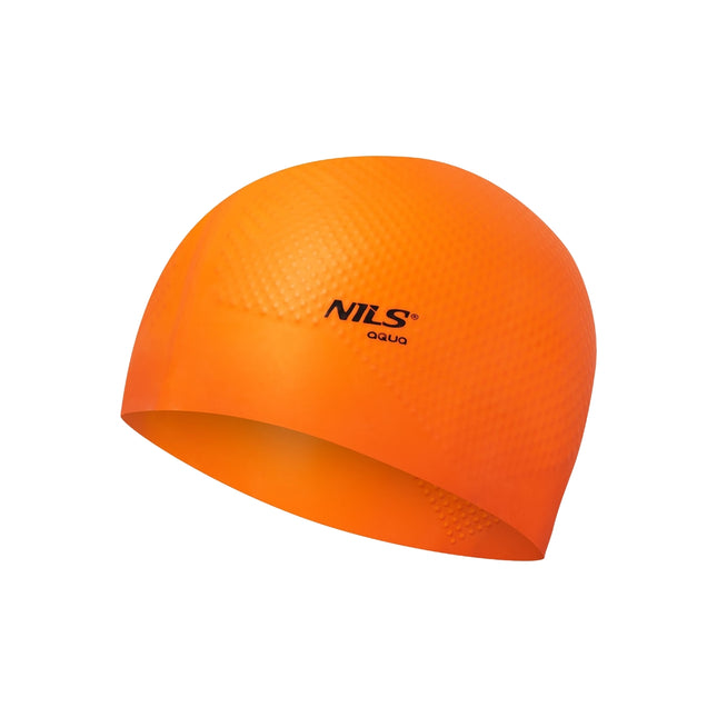 Orange Silikon-Badekappe, einfarbig, gepunktetes Design