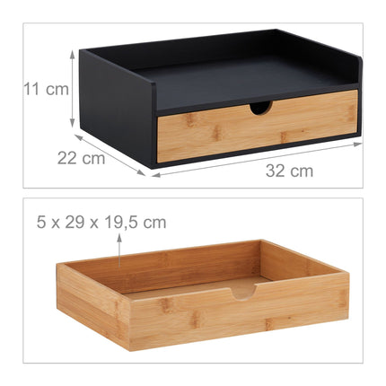 Organisationsbox für Schreibtische aus Bambus