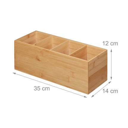 Organisationsbox aus Bambus 4 Fächer