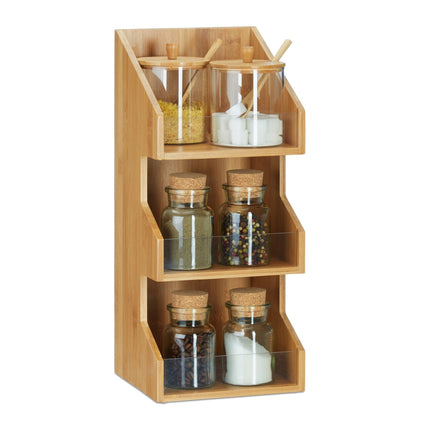 Organizer in bamboo with 3 levels