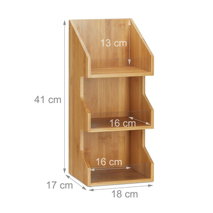 Organizer in bamboo with 3 levels