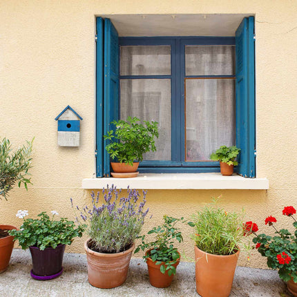 Boîte décorative bleu-blanc