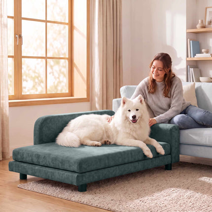 Orthopaedic Dog Sofa XL with Backrest and Removable Cushion, Up To 35 kg, Grey