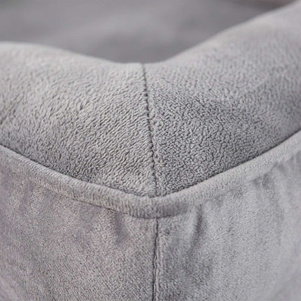 Orthopaedic Memory Foam Dog Bed Size M with Bolster, 71 x 58 cm, Grey
