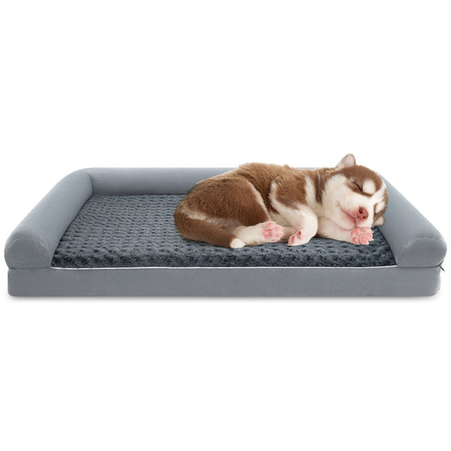 Orthopädisches Hundebett groß, Eierkartonschaum, Grau, Größe L