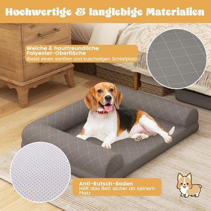 Orthopädisches Hundebett, Medium, Eierkartonschaum, Grau