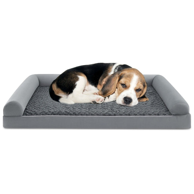 Orthopädisches Hundebett XL, Grau – Gelenkstütze, rutschfest