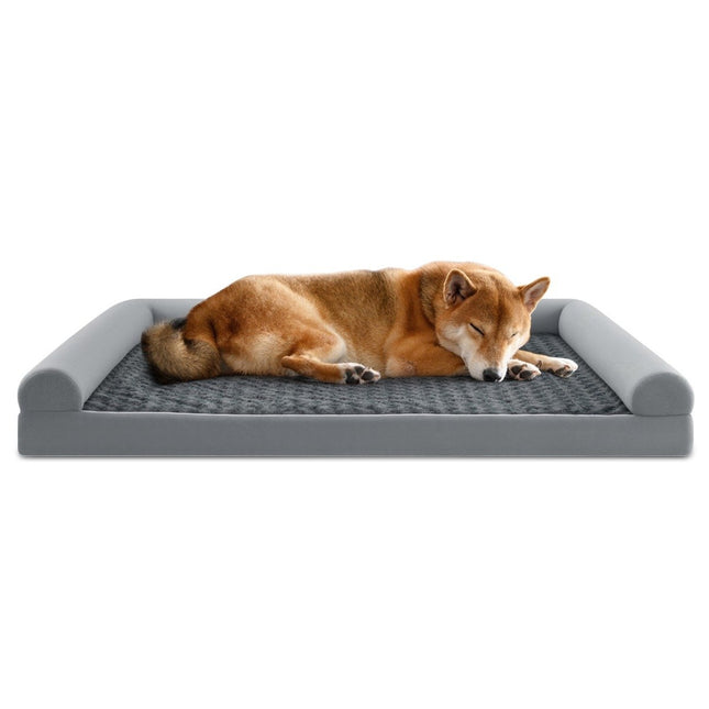 Orthopädisches Hundebett XXL, Grau, Gelenkunterstützung, Rutschfest