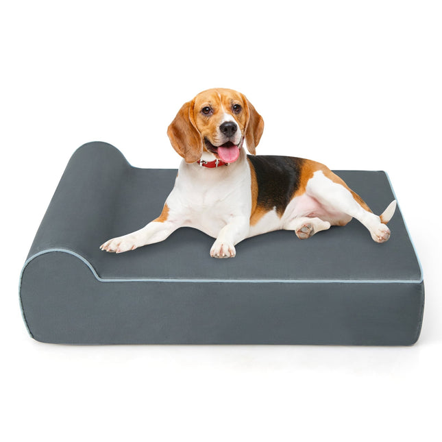 Orthopädisches Hundebett für große Hunde, Memory Foam, Grau