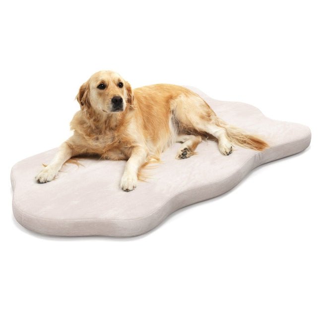 Panier orthopédique pour grands chiens avec support en mousse à mémoire de forme et housse amovible beige