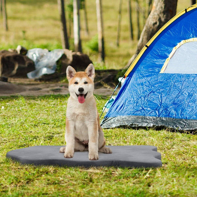 Panier orthopédique pour grands chiens avec support en mousse à mémoire de forme et housse amovible, gris