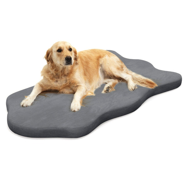 Panier orthopédique pour grands chiens avec support en mousse à mémoire de forme et housse amovible, gris