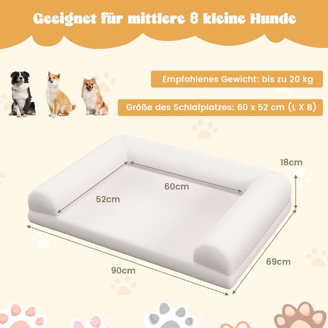 Orthopädisches Hundebett für mittelgroße Hunde, Eierkartonschaum, Beige