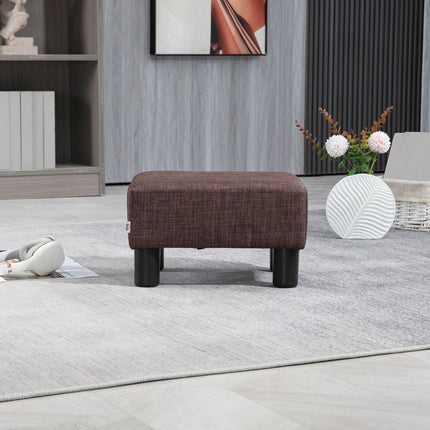 Leinen-Hocker, rechteckig, Tragkraft 100 kg, braun