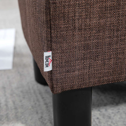 Leinen-Hocker, rechteckig, Tragkraft 100 kg, braun