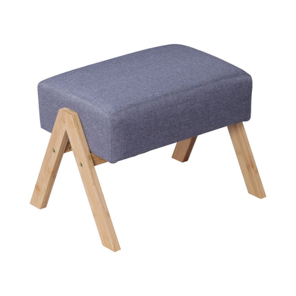 Osmanischer Hocker mit Stoffbezug & Bambusbeinen