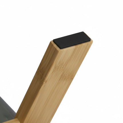 Osmanischer Hocker mit Stoffbezug & Bambusbeinen