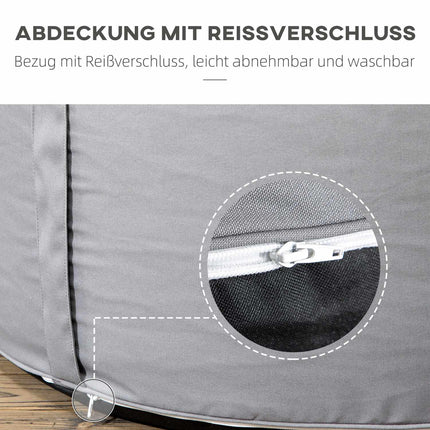 Aufblasbarer Hocker/Fußhocker, dunkelgrau, 150 kg Tragkraft