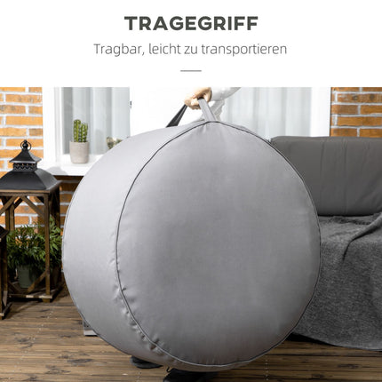Aufblasbarer Hocker/Fußhocker, dunkelgrau, 150 kg Tragkraft