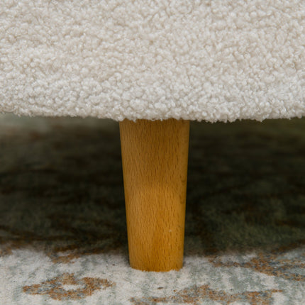 Runder Pouf-Hocker mit Stauraum, Klappdeckel, weiß