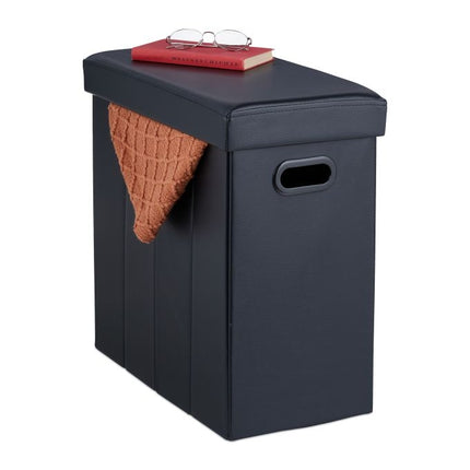 Pouf en cuir artificiel noir