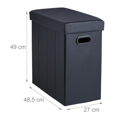Pouf en cuir artificiel noir
