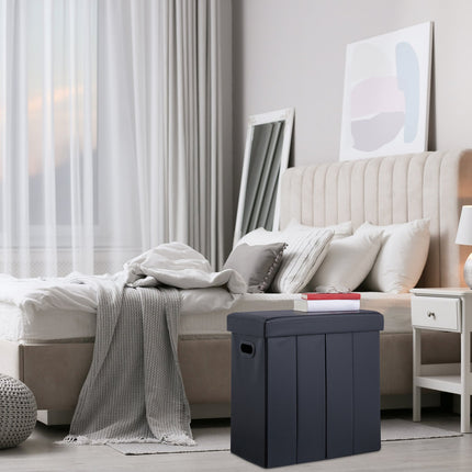 Pouf en cuir artificiel noir