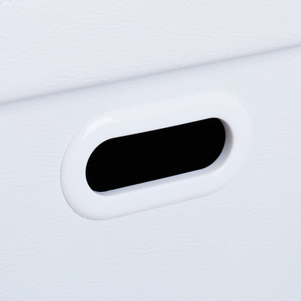 Ottoman in white artificial leather