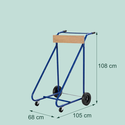 Stojan na přívěsný motor, ocel a dřevo, nosnost 150 kg