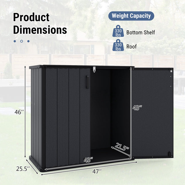 Venkovní úložný box 23.5 Cu.ft černý, uzamykatelný a vodotěsný