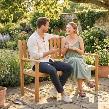 Outdoor 2-Seater Wooden Garden Bench, Acacia, 320 kg Capacity
