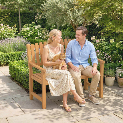 Outdoor 2-Seater Wooden Garden Bench, Acacia, 320 kg Capacity
