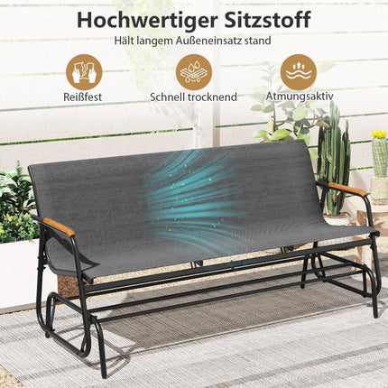 Outdoor 3-Sitzer Schaukelbank mit atmungsaktiver Stoffbespannung