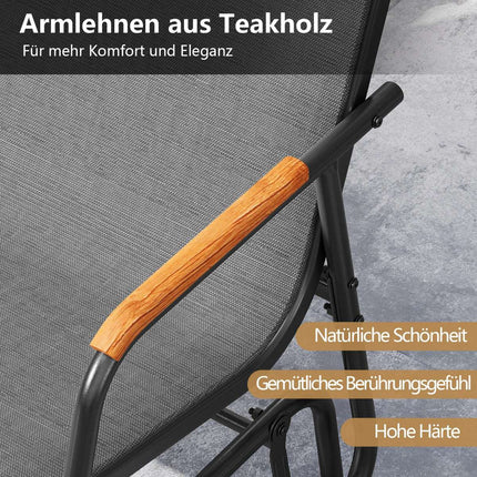 Outdoor 3-Sitzer Schaukelbank mit atmungsaktiver Stoffbespannung