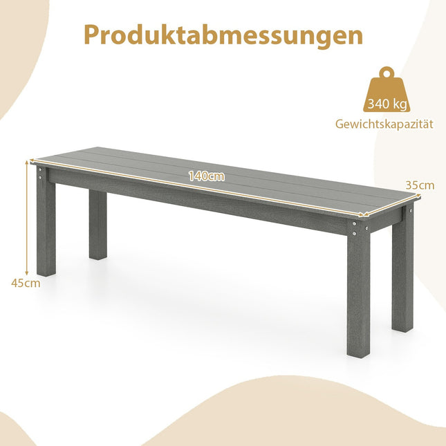 Outdoor 3-Sitzer Bank, wetterfestes HDPE, 140 cm