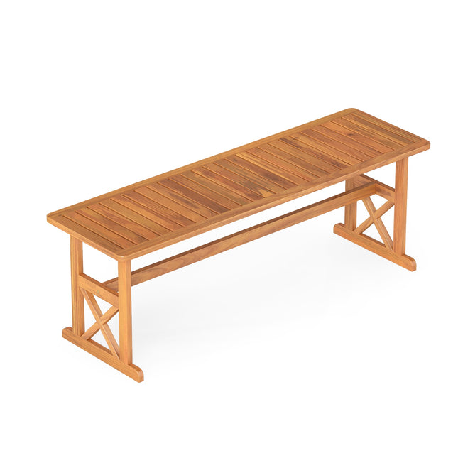 Gartenbank aus Akazienholz, 130 cm, 2-3 Sitzer, Lattenrost-Design