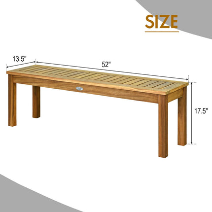 Gartenbank aus Akazienholz, 132 cm, 3-Sitzer