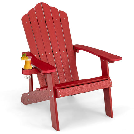 Adirondack-Stuhl für Draußen, HIPS, Getränkehalter, Rot