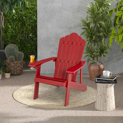 Adirondack-Stuhl für Draußen, HIPS, Getränkehalter, Rot