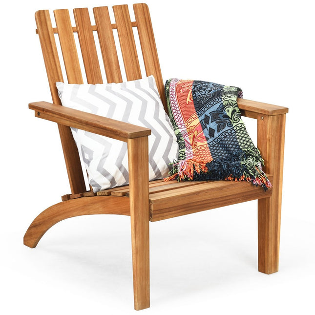Outdoor Adirondack Holzstuhl Klassischer Adirondack Stuhl mit ergonomischem Design 69 x 73 x 85 cm Natur