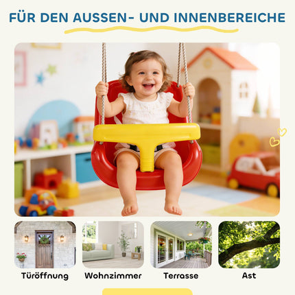 Babyschaukel für draußen mit hoher Rückenlehne, verstellbare Seile