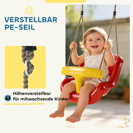 Babyschaukel für draußen mit hoher Rückenlehne, verstellbare Seile