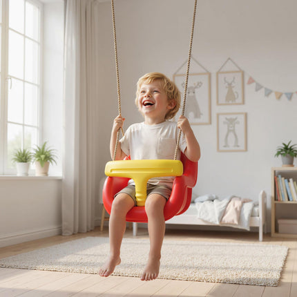 Babyschaukel für draußen mit hoher Rückenlehne, verstellbare Seile