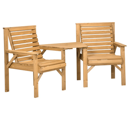 Outdoor Balcony Furniture Set – 2-Seater with Table, Pine Wood