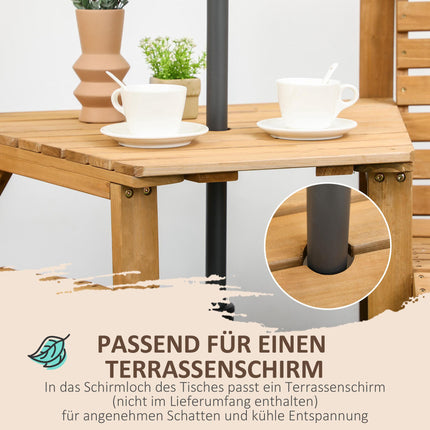Outdoor Balcony Furniture Set – 2-Seater with Table, Pine Wood