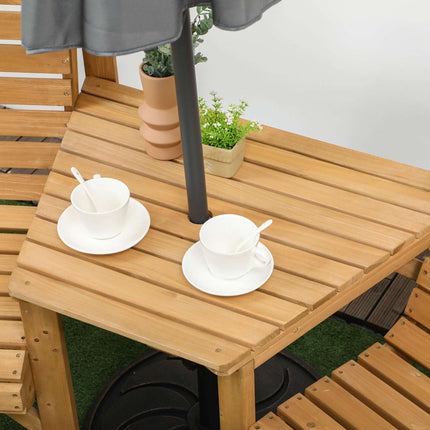 Outdoor Balcony Furniture Set – 2-Seater with Table, Pine Wood