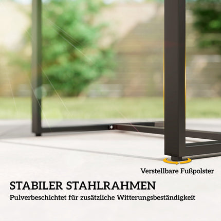 Balkonmöbel-Set für Außenbereich, Rattan, gepolstert, 3-teilig