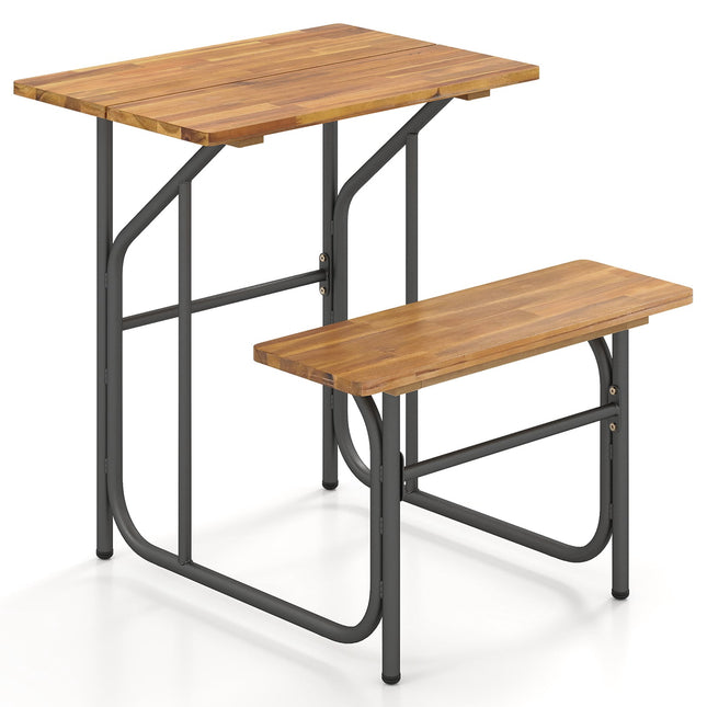 Balkontisch-Set für draußen mit Akazienholz und Metall