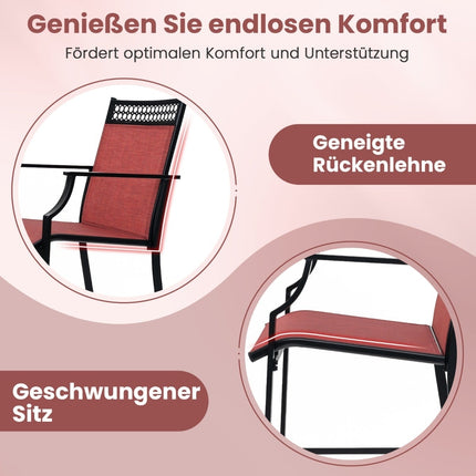 Outdoor Bar Stools Set of 2, Quick-Dry Fabric, Red