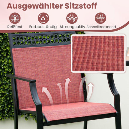 Outdoor Bar Stools Set of 2, Quick-Dry Fabric, Red